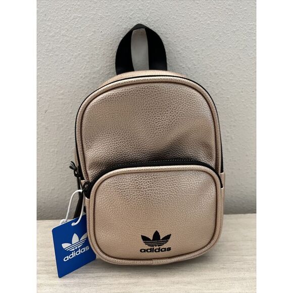 Adidas Originals CM3811 Mini PU Leather Backpack Light Rose Gold Pink New - Picture 6 of 13